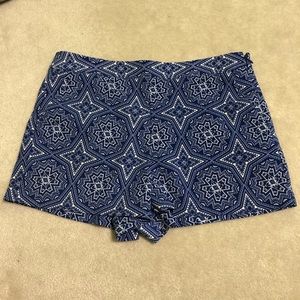 Royal Blue & White Pattern Shorts